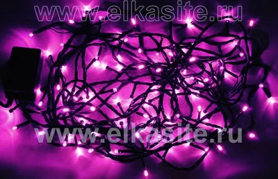 Гирлянда нить 7.5м. 100 розовых диодов, черный пвх - LN-100L-PI-BK LEON LED (LIGHT) 1415123133