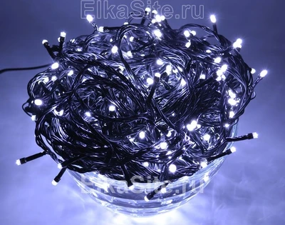 Гирлянда нить 28м. 400 белых диодов, черный пвх - LN-400L-W-BK LEON LED (LIGHT) 696141276
