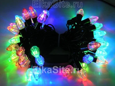 Гирлянда 5м. Свечки Большие 50 диодов Хамелеон, черный пвх - X-41-50L-RGB/2 LEON LED (LIGHT) 784403800