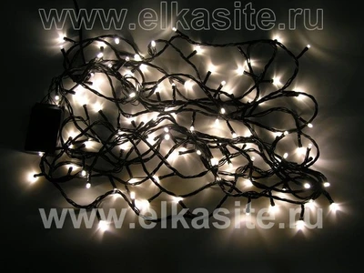 Гирлянда нить 7.5м. 100 теплых диодов, черный пвх - LN-100L-WW-BK LEON LED (LIGHT) 91820019