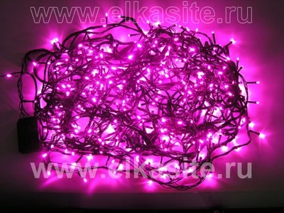 Гирлянда нить 28м. 400 розовых диодов, черный пвх - LN-400L-PI-BK LEON LED (LIGHT) 1696313390