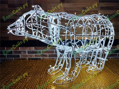 Медведь светодиодный уличный 90x157x48 см. цвет белый - 17093 ЕлкаСайт 986657544