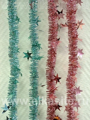 Мишура Млечный путь Pastel d=75мм, L=2.7м, цвет: бирюзовый (штамп Звездочки) арт. М0111 794709636