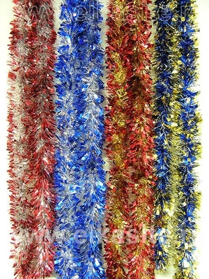 Мишура Морозко-2 d=95мм, L=2м, цвет: синий/золото двухцветная арт. М0832 783528488