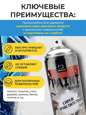 Спрей очиститель от красок Малевичъ, 400 мл 424470391
