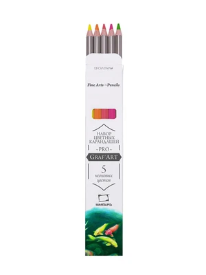 Набор цветных карандашей Малевичъ GrafArt PRO, неоны, 5 цветов 388169089