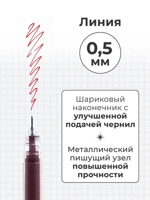Комплект красных гелевых ручек GrafArt Малевичъ 0.5 мм, 12 шт 618419933