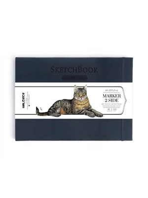 Скетчбук для маркеров Малевичъ, двусторонняя бумага 220 г/м, А4, 40 л, цвета в ассортименте 659250270