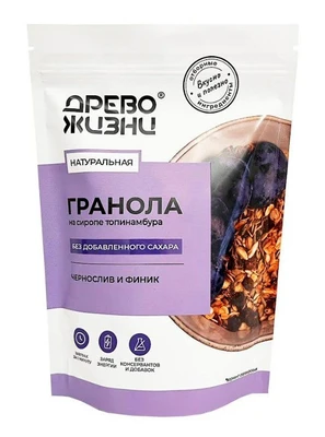 Гранола с Черносливом и фиником, на сиропе топинамбура 300г 21521