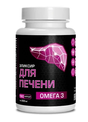 Масло капсулированное льняное “Для печени – Омега 3” 180капс. 54г 16115