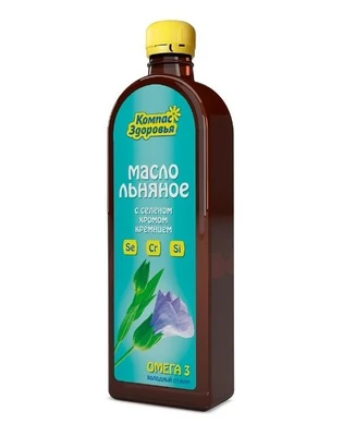 Масло льняное “Компас Здоровья” Se Cr Si 500мл 9949