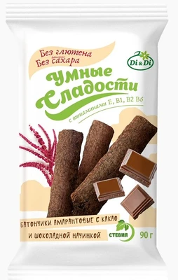 Батончики “УмСладости” амарант с какао и шоколадной начинкой 90г 18974