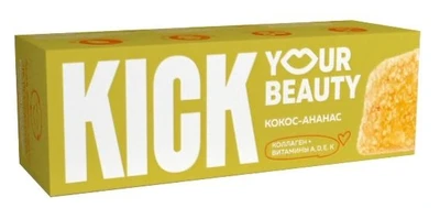 Батончик “KICK beauty” кокос-ананас, коллаген и витамины без сахара 38г 20145