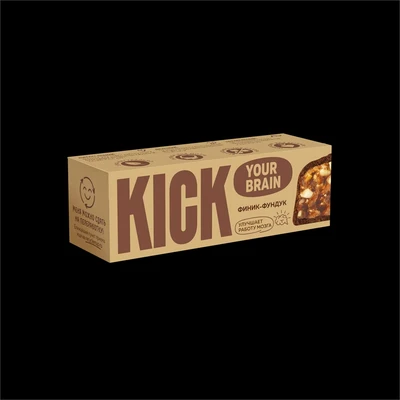 Батончик “KICK brain” финик-фундук в шоколаде 45г 19935