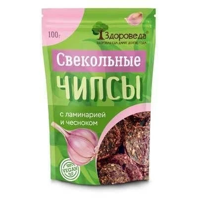 Чипсы свекольные с ламинарией и чесноком 100г 16492
