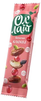Батончик фруктово-ореховый Ол`Лайт клюквенный 30г 17808