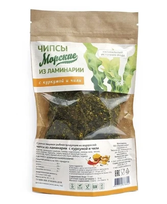 Чипсы из ламинарии “Морские” с куркумой + чили 90г 18895