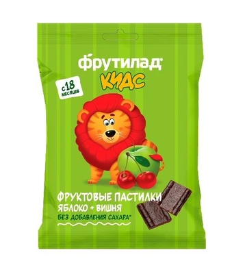 Пастила “Фрутилад KIDS” Яблоко-Вишня детская шб 30г 20606