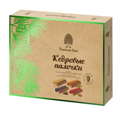 Конфеты “Кедровые палочки” 11шт в шоколадной глазури Ассорти 190г 16711