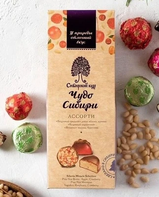 Конфеты Ассорти 5 вкусов “Чудо Сибири” грильяж, марципан, ягодень 90г 20947
