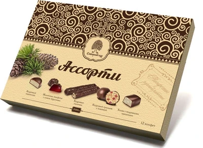 Конфеты набор “Кедровое ассорти” кор 200г 14862