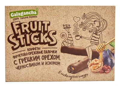 Конфеты “FruitSticks” с черносливом, грецким орехом и изюмом 175г 16267