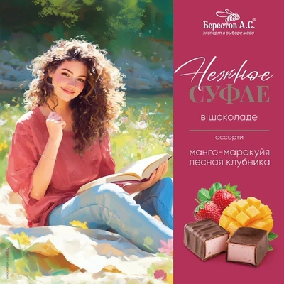 Конфеты “Нежное суфле” ассорти манго-маракуйя, лесная клубника 155г 19859