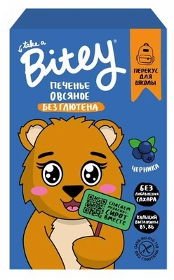 Печенье Bitey овсяное «Черника» 60г 21119