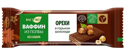 Ваффин из полбы “Орехи в горьком шоколаде” без сахара 26г 19436