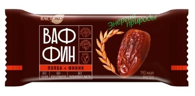 Ваффин из полбы “Финик в молочном шоколаде” без сахара 50г 19613