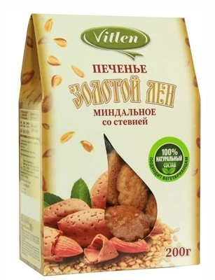 Печенье миндальное со стевией “Золотой Лён” 200г 20098