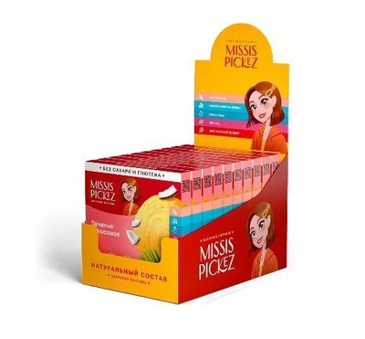 Печенье Квадрат (to go) Кокосовое Missis Pickez 40г 21225
