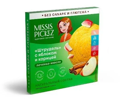Печенье Квадрат (to go) Штрудель Missis Pickez 40г 21228