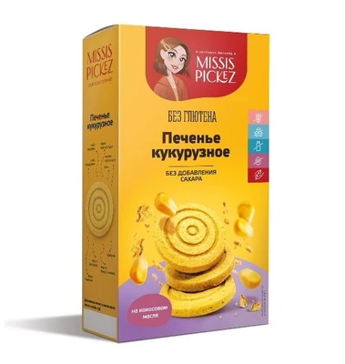 Печенье песочное Кукурузное Missis Pickez 100г 20516