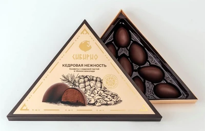 Конфеты “Кедровая нежность” тёмный шоколад 100г 21347