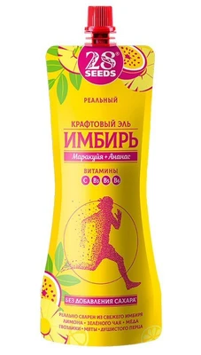 Напиток Имбирный крафтовый эль “Маракуйя + Ананас” дой-пак 250мл 20681