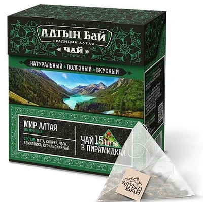 Чайный напиток “Мир Алтая” иммунный пирамидка 15*10г 19382