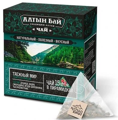 Чайный напиток “Таежный мир” общеукрепляющий пирамидка 15*10г 19385