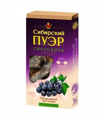 Чайный напиток “Сибирский пуэр” смородина, плиточный 96г 17275