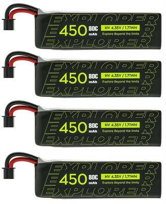 Аккумулятор Flywoo Explorer 450мАч 1S 80C LiHV (A30) (4 шт.) 1618153688
