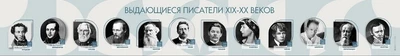 Комплект портретов писателей, литературоведов и лингвистов. Стенд-лента Zarnitza 2052254910