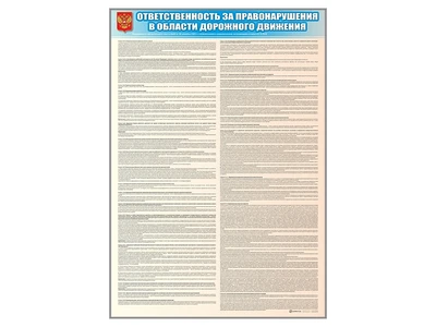 Стенды "Ответственность за правонарушения в области дорожного движения" Zarnitza 1780824847