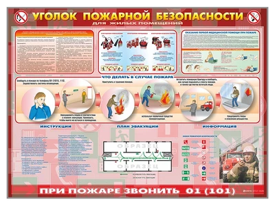 Информационный стенд "Уголок пожарной безопасности" (для жилых помещений) Zarnitza 498840957
