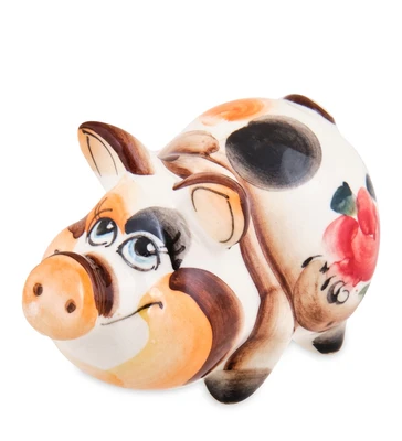 ГЛ- 504 Фигурка «Поросенок» цв. (Гжельский фарфор) 1030064423