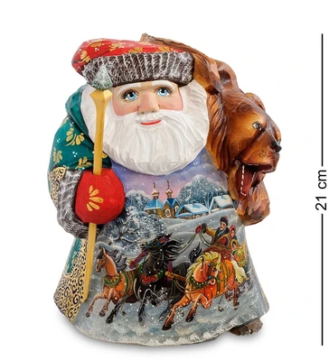 РД- 39 Фигурка Дед Мороз с медведем (Резной) 21см 397372848