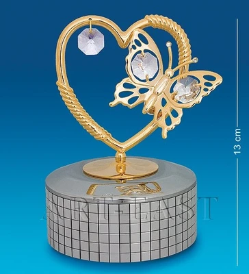 AR-3430 Фигурка музыкальная «Сердечко с бабочкой» (Юнион) 1531492913