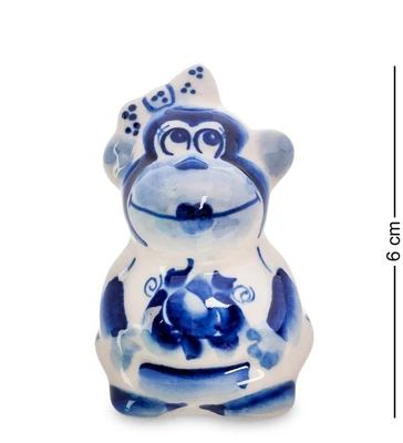 ГЛ- 327 Фигурка «Обезьянка девочка» (Гжельский фарфор) 1331868775
