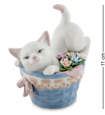 JP-31/27 Фигурка «Котенок в корзине с цветами» (Pavone) 2014320698