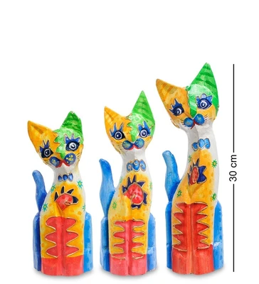 99-275 Фигурка «Кошка» н-р из трех 30,25,20 см (албезия, о.Бали) 1945653774