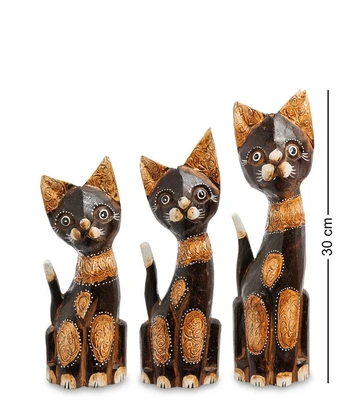 99-101 Фигурка «Кошка» н-р из трех 30,25,20 см (албезия, о.Бали) 362033721